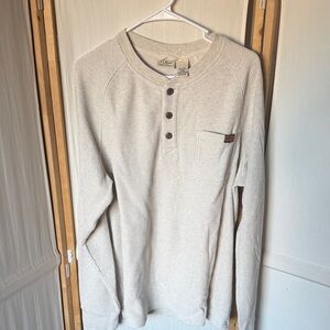 L.L. Bean Oatmeal Waffle Henley Style Shirt